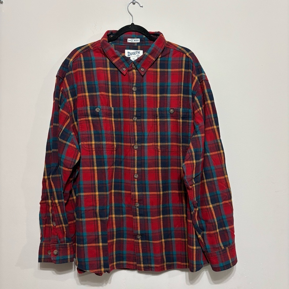 DULUTH Trading Co. Long
Sleeve Untucked Plaid
Button Down Shirt Mens 3XL
